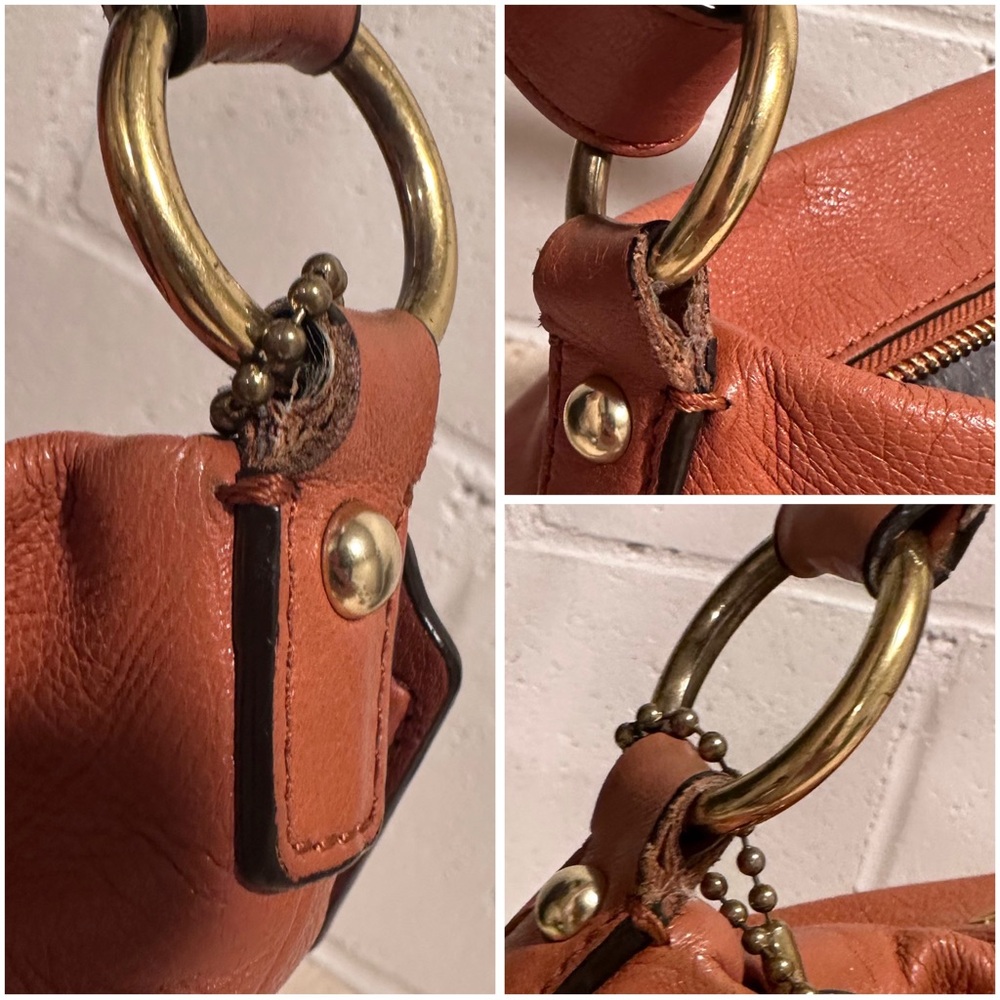 Coach Madison Isabelle Pebble Leather Hobo Bag Cognac/Saddle/Orange Shoulder Bag - Picture 13 of 16